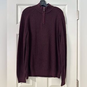Ted Baker Maroon Wool Blend Quarter Zip Pullover size Large / 4